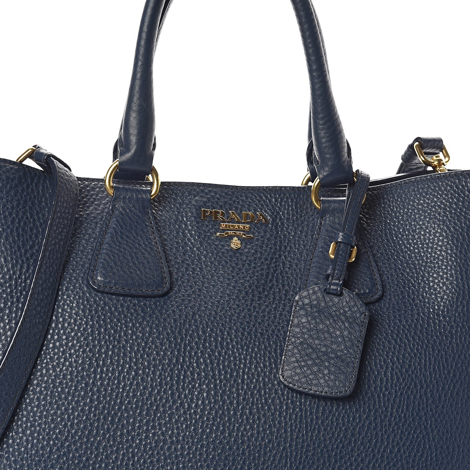 Prada Vitello Daino Tote Bluette 7 of 9