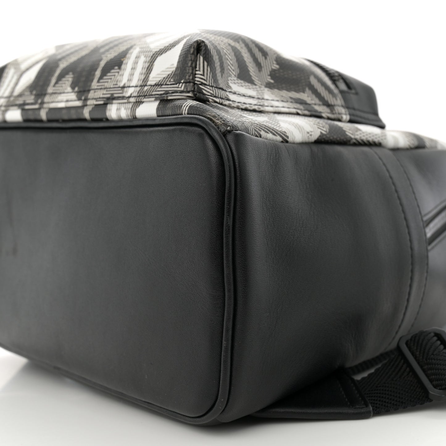 Cubic Monogram Medium Backpack Black White