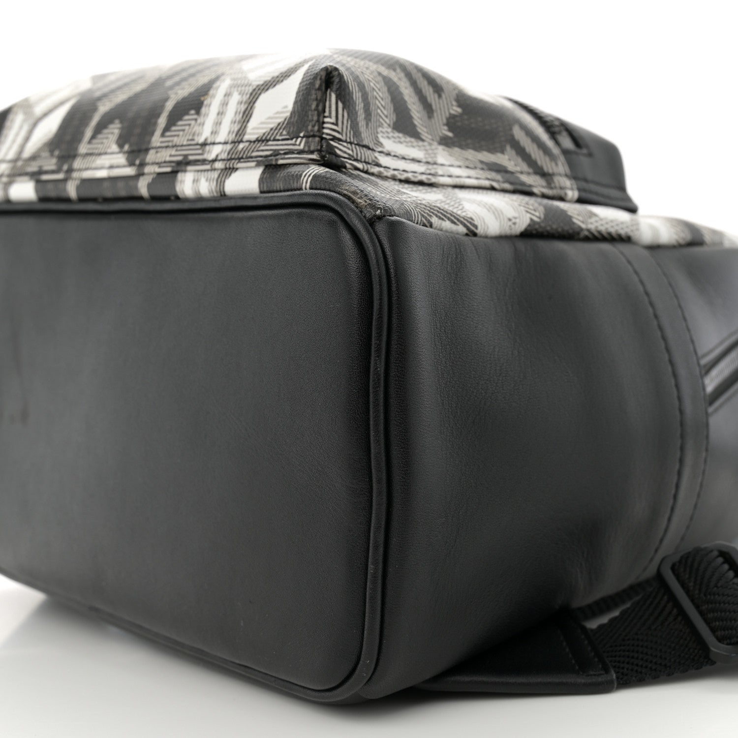 MCM Cubic Monogram Medium Backpack Black White 10 of 12