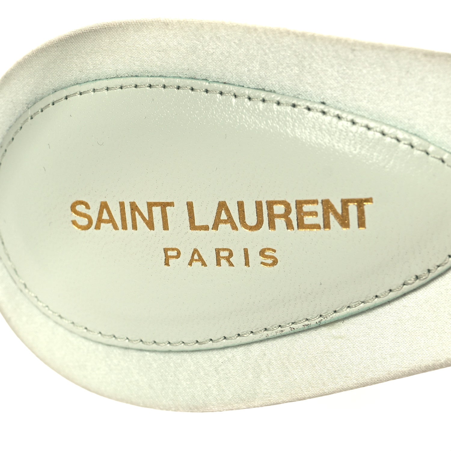 Saint Laurent Cepe Satin Mae Feathered Sandals Slight 40 Green 7 of 7