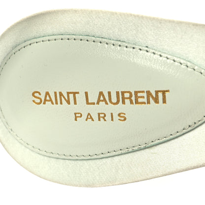 Saint Laurent Cepe Satin Mae Feathered Sandals Slight 40 Green 7 of 7