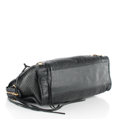 Balenciaga Agneau Laser Cut Cross Classic Gold Hardware City Black 9 of 14