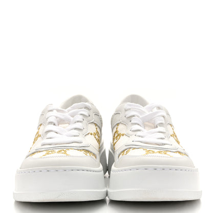 Gucci Dali Soft Calfskin GG Tennis Embossed Perforated Womens Platform 55mm Sneakers 37.5 White Gold 3 of 9