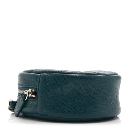 Chanel Caviar Quilted Round Clutch With Chain Green 4 of 10