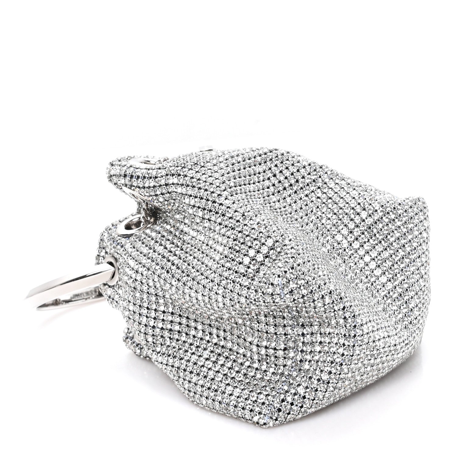 Jimmy Choo Satin Crystal Embellished Micro Bon Bon Bag Silver 4 of 10