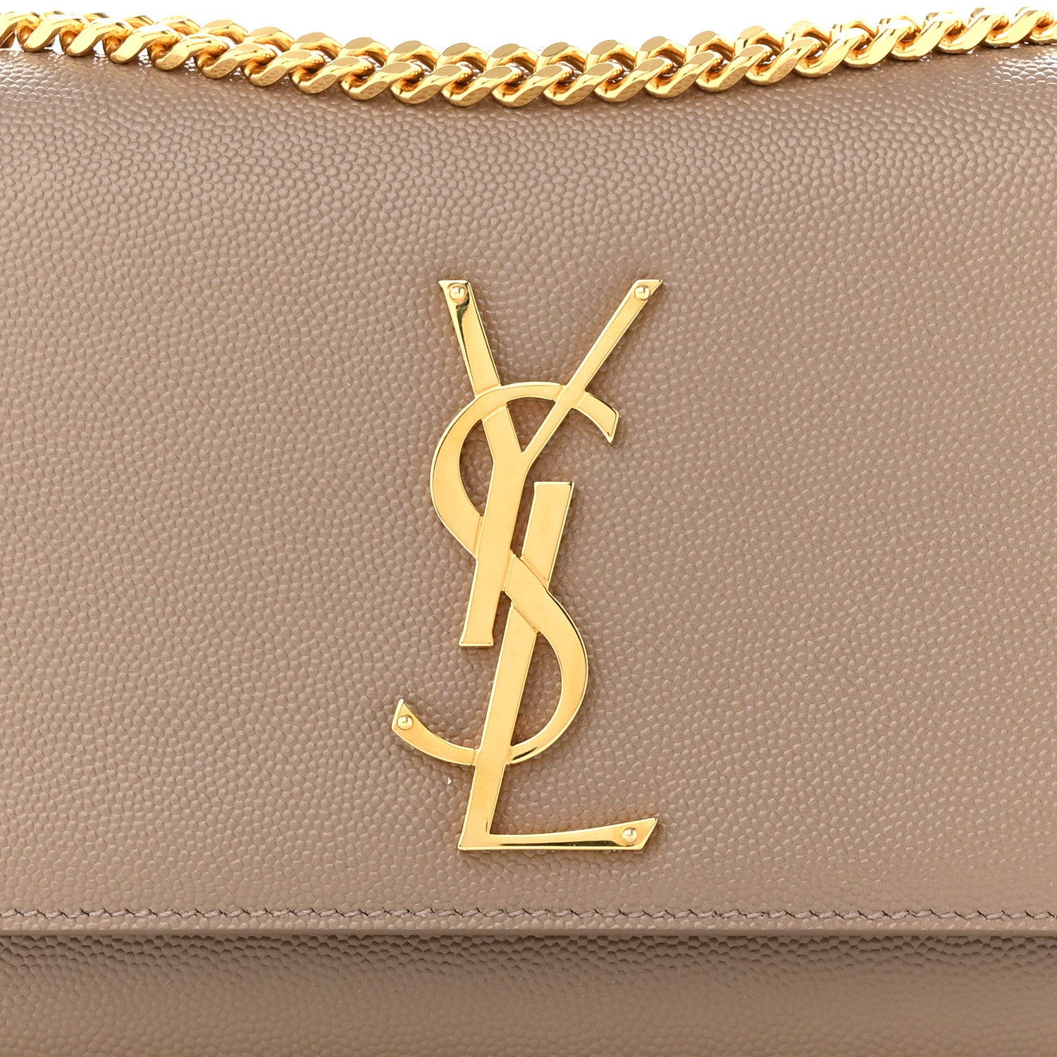Saint Laurent Grain De Poudre Small Monogram Kate Satchel Dark Beige 8 of 10