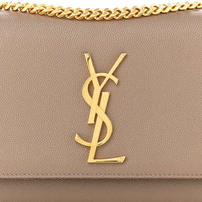 Saint Laurent Grain De Poudre Small Monogram Kate Satchel Dark Beige 8 of 10