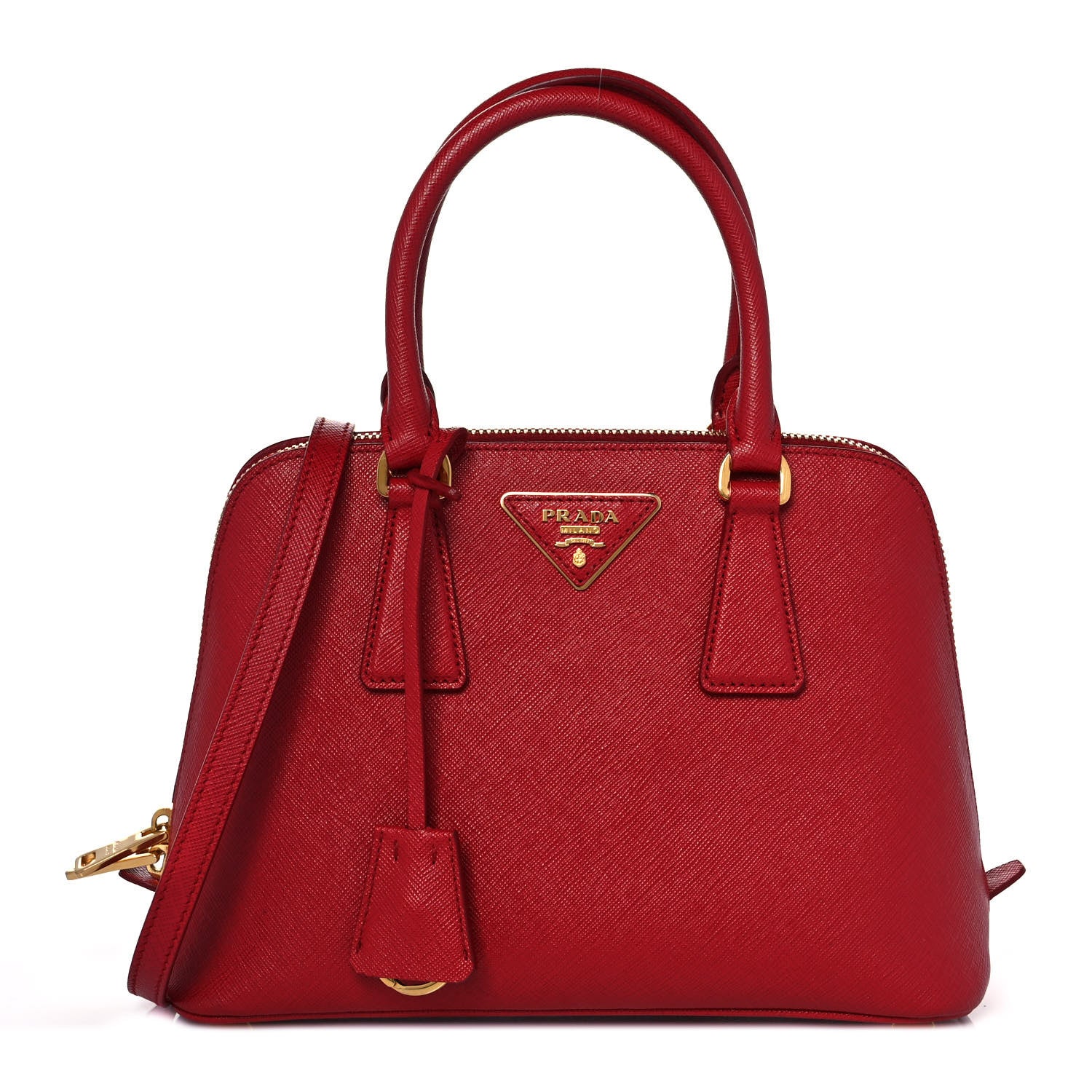 Prada Saffiano Vernice Small Promenade Tote Fuoco 1 of 8