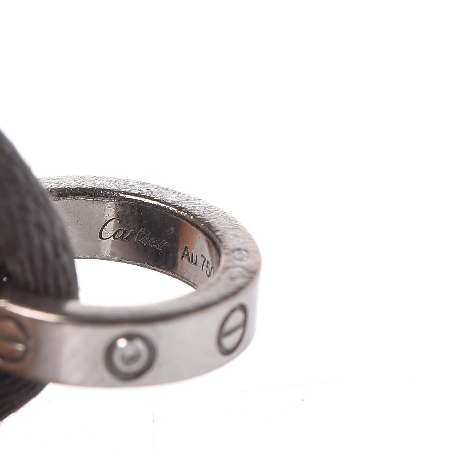 Cartier 18K White Gold Ceramic 4 Diamond LOVE Cord Bracelet Gray 4 of 5