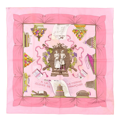 Hermes Cotton A La Gloire De La Cuisine Francaise Scarf 70 1 of 3