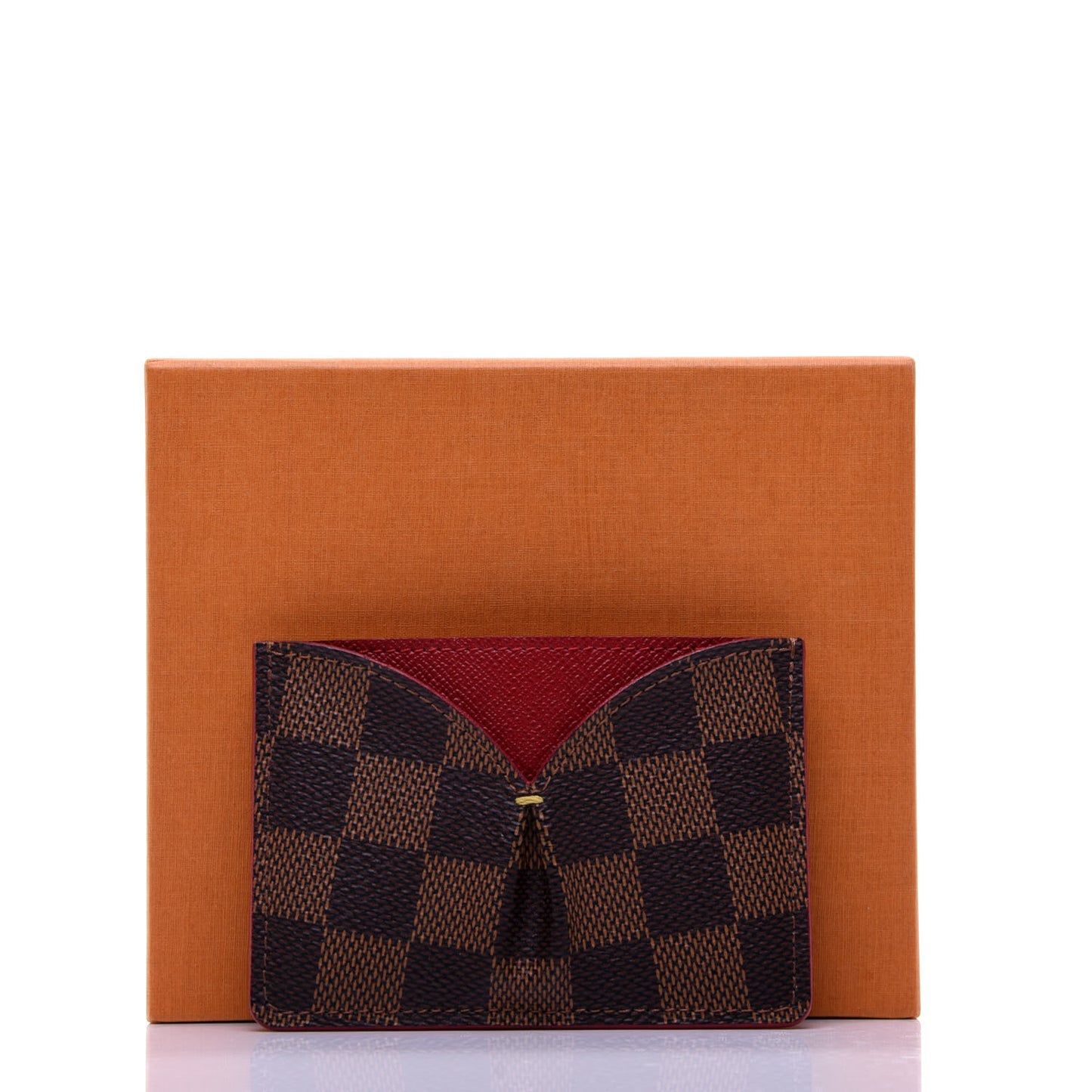 Damier Ebene Caissa Card Holder Cherry