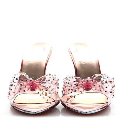 Christian Louboutin PVC Crystal Aqua Strass 80 Mules 41 Silver Multicolor 3 of 9