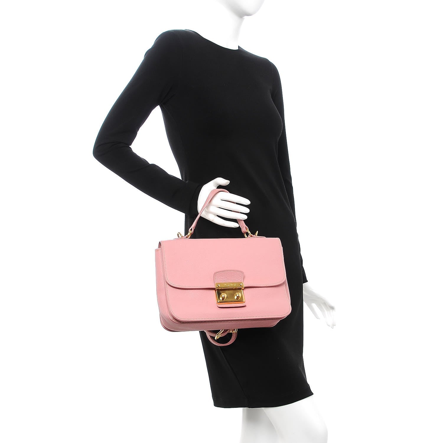 Miu Miu Goatskin Madras Shoulder Bag Rosa 3 of 11