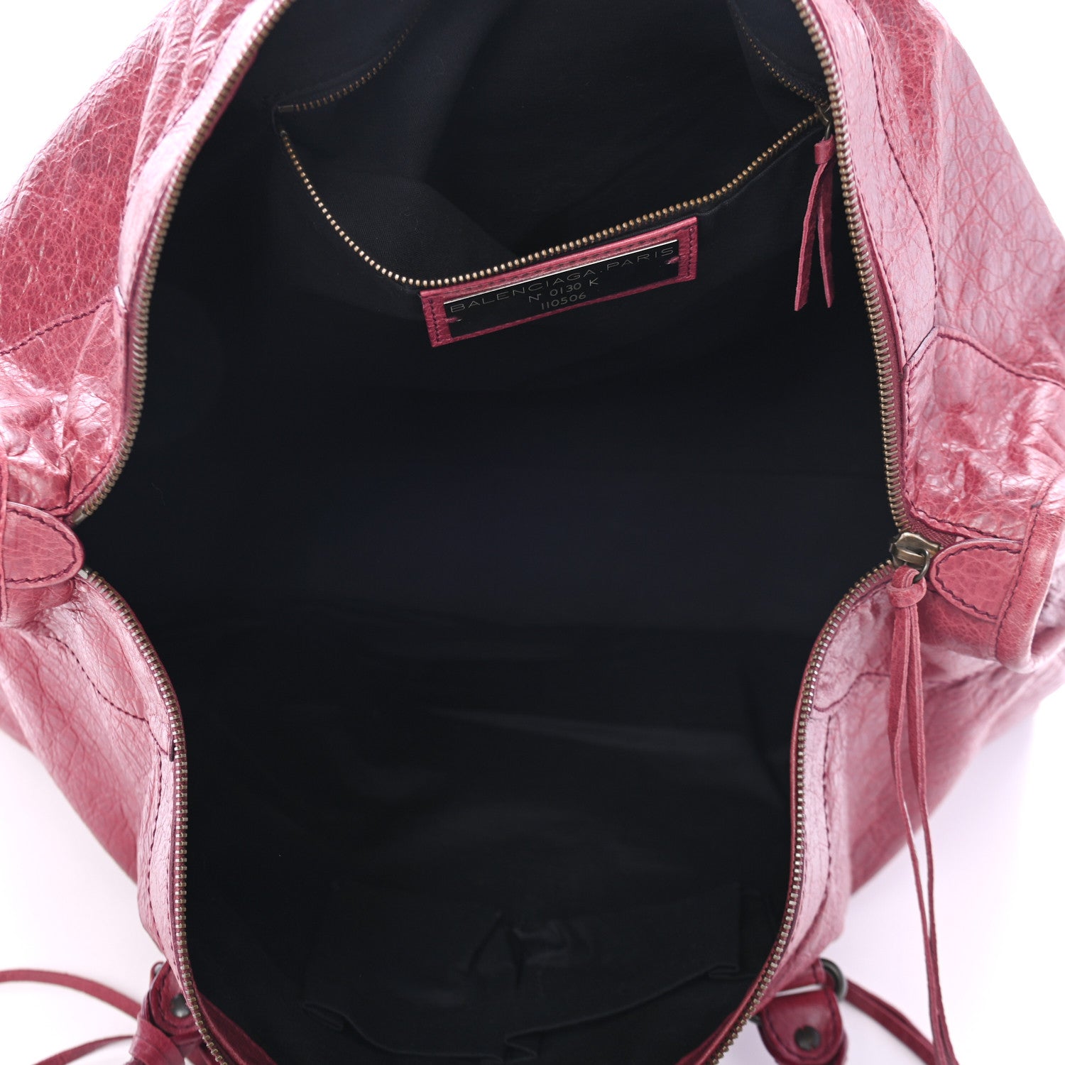 Balenciaga Agneau Classic Hardware Weekender Cassis 4 of 4