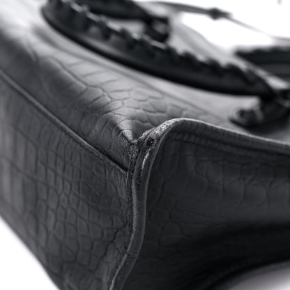 Balenciaga Matte Supple Lambskin Crocodile Embossed Classic Black Hardware S City Black 11 of 14