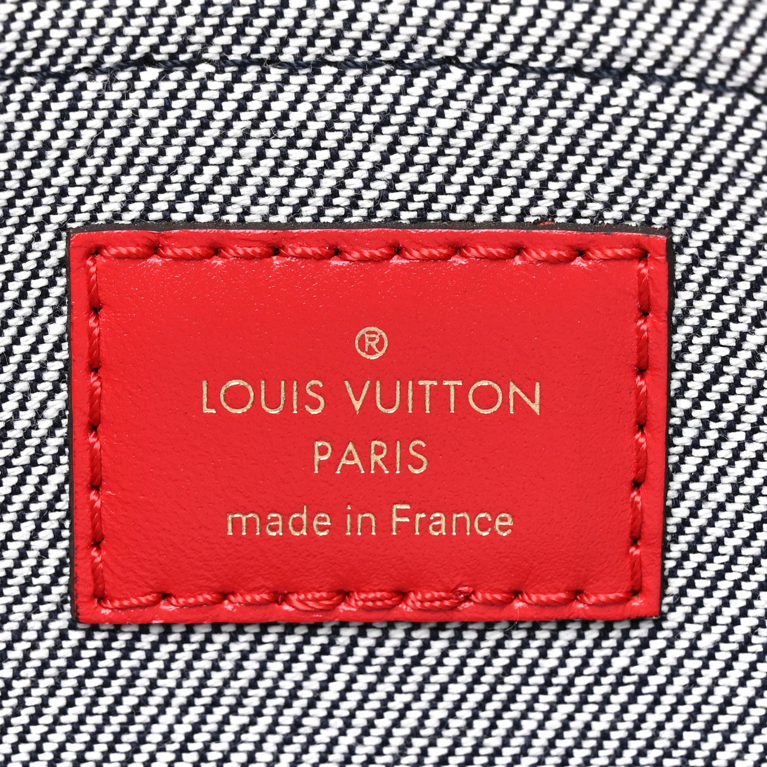 Louis Vuitton Denim Damier Monogram Patchwork Multi Pochette Accessories Blue Rouge 7 of 10