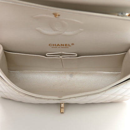 Chanel Iridescent Calfskin Quilted Medium Double Flap White 5 of 22