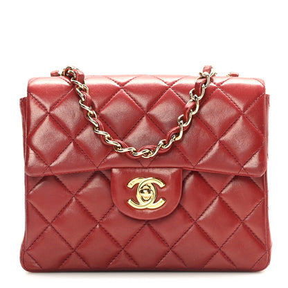 Chanel Lambskin Quilted Mini Square Flap Dark Red 1 of 10
