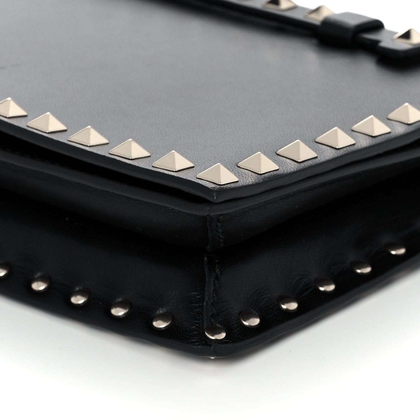 Nappa Rockstud Wristlet Clutch Black