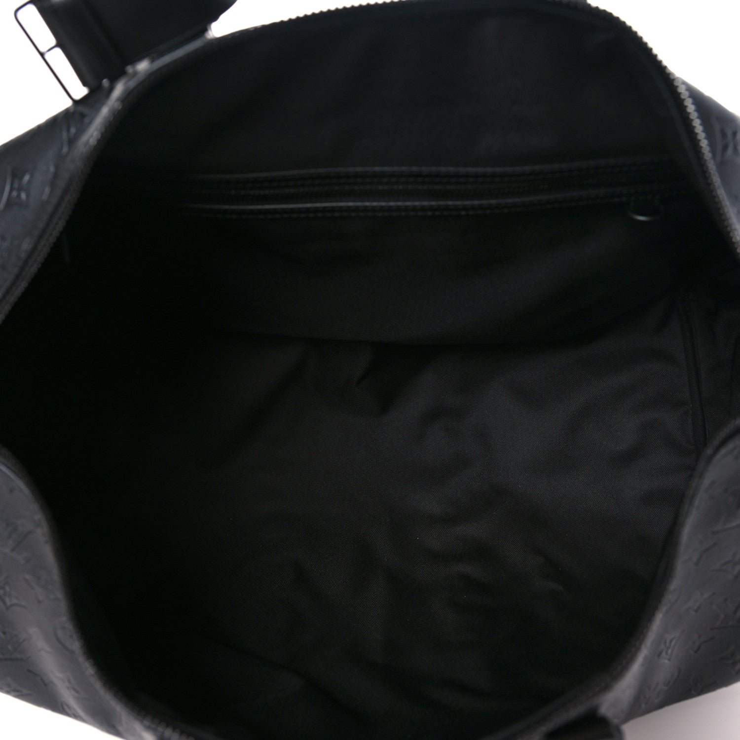 Louis Vuitton Calfskin Shadow Monogram Keepall Bandouliere 50 Black 5 of 8