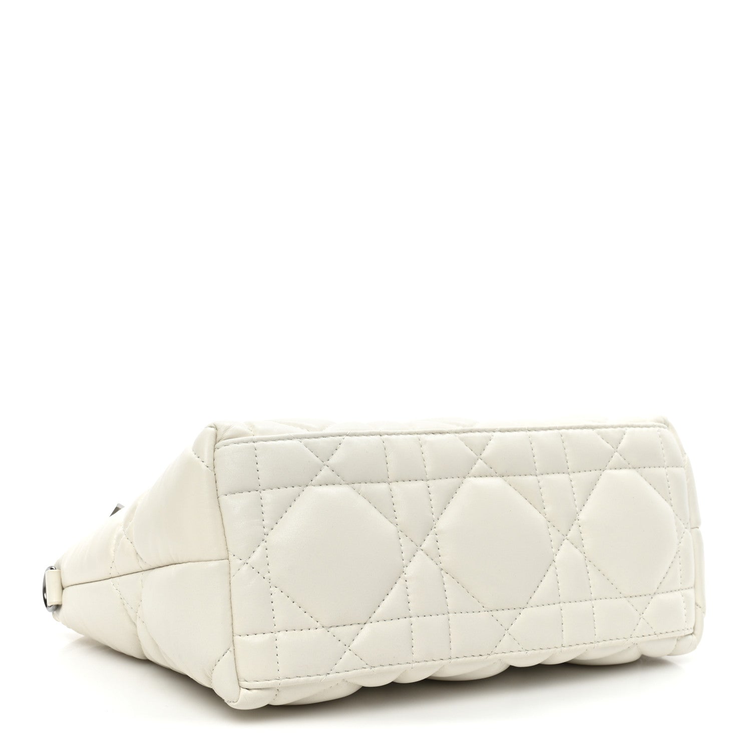 Christian Dior Calfskin Macrocannage Medium Diortravel Nomad Pouch Latte 4 of 10