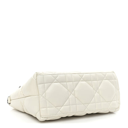 Christian Dior Calfskin Macrocannage Medium Diortravel Nomad Pouch Latte 4 of 10