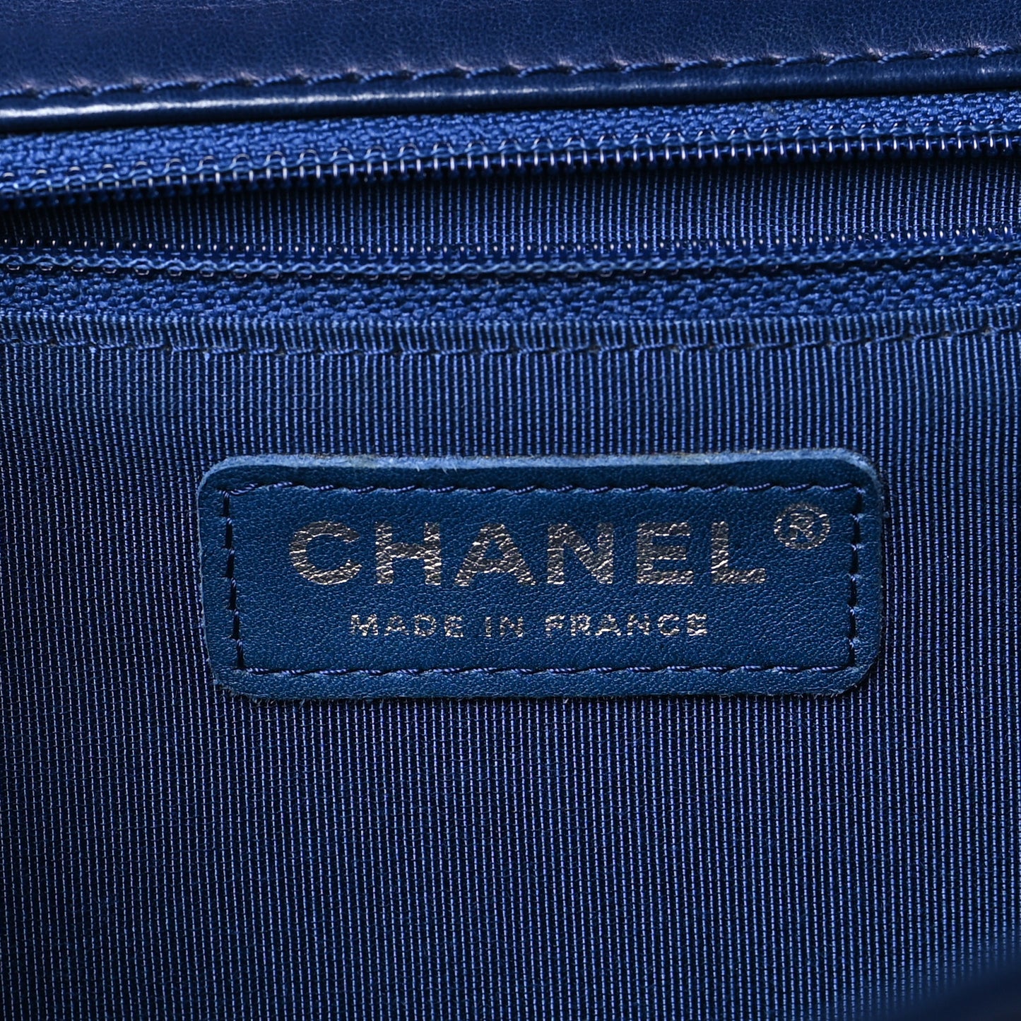 Lambskin Surpique Chevron Medium Single Flap Blue