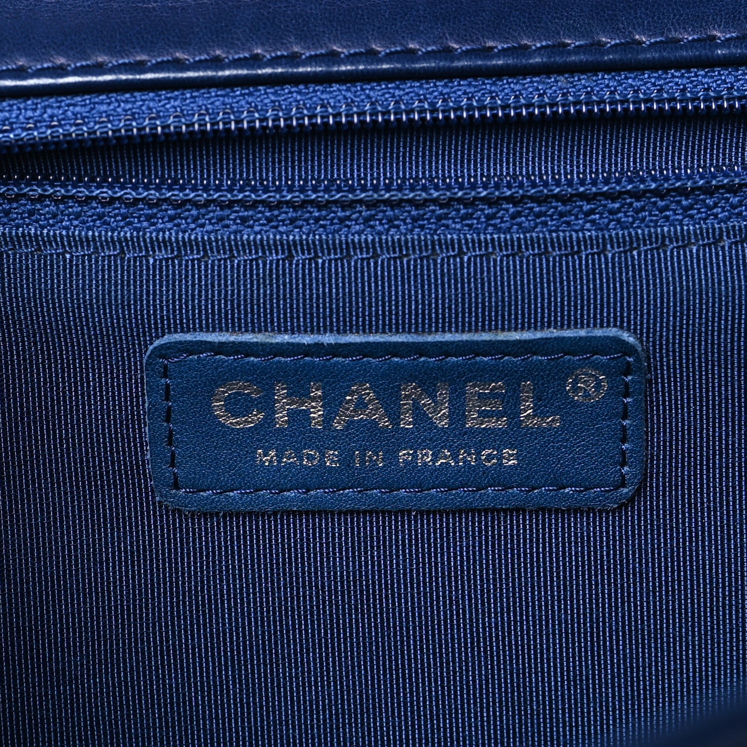 Chanel Lambskin Surpique Chevron Medium Single Flap Blue 6 of 12