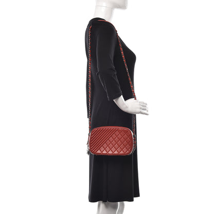 Chanel Lambskin Quilted Small Coco Boy Camera Case Red 2 of 11