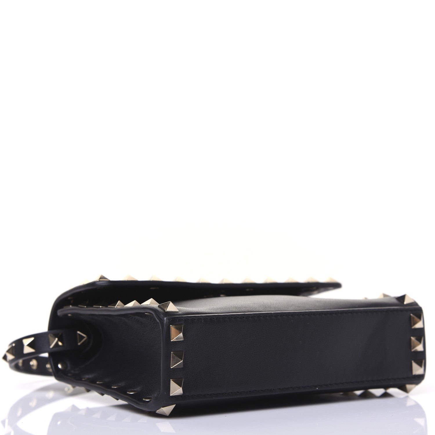 Valentino Garavani Vitello Rockstud Flap Crossbody Bag Black 4 of 15