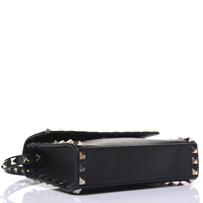 Valentino Garavani Vitello Rockstud Flap Crossbody Bag Black 4 of 15