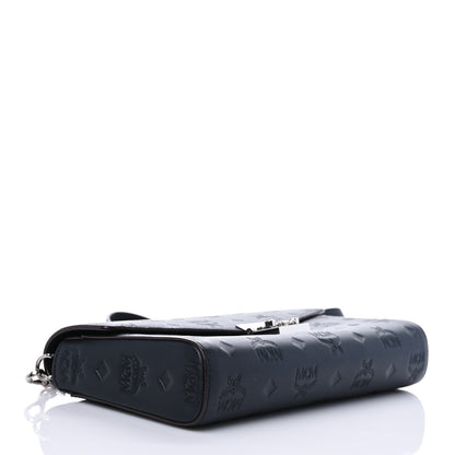 MCM Calfskin Ottomar Monogram Crossbody Bag Black 3 of 5
