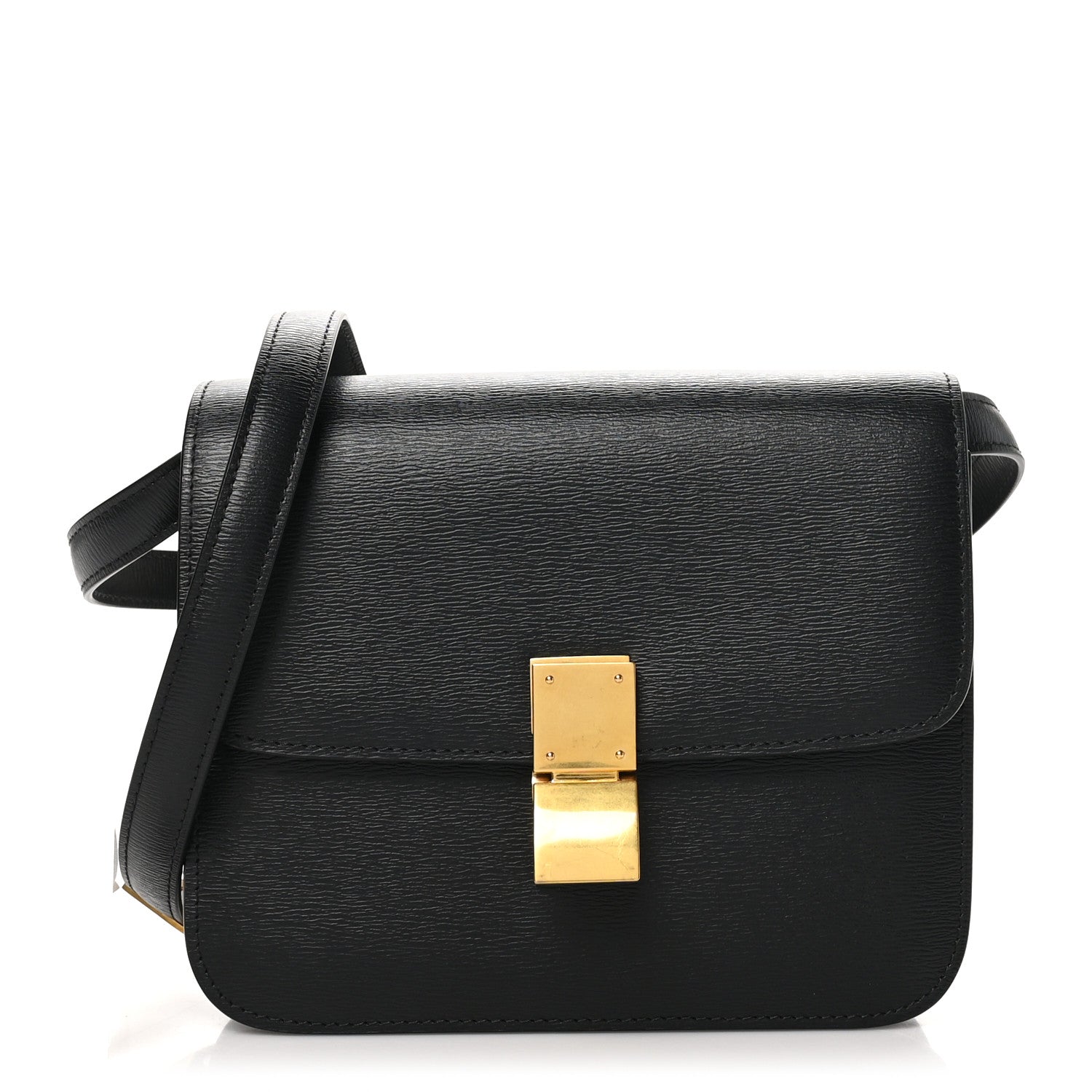 Celine Liege Calfskin Teen Classic Box Flap Bag Black 1 of 9