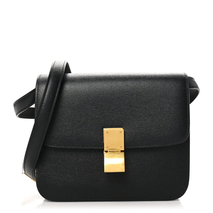 Celine Liege Calfskin Teen Classic Box Flap Bag Black 1 of 9