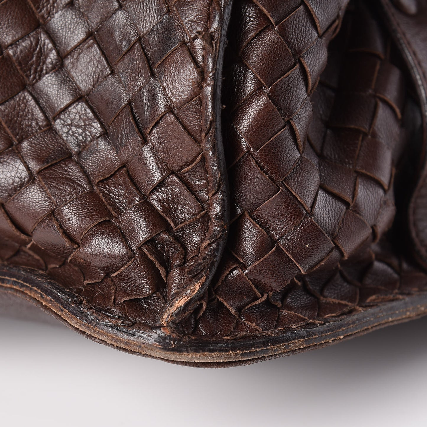 Nappa Intrecciato Shoulder Bag Brown