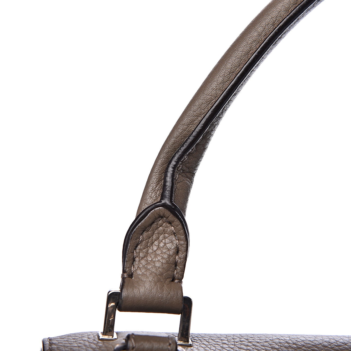 Drummed Calfskin Suede Medium Trapeze Souris