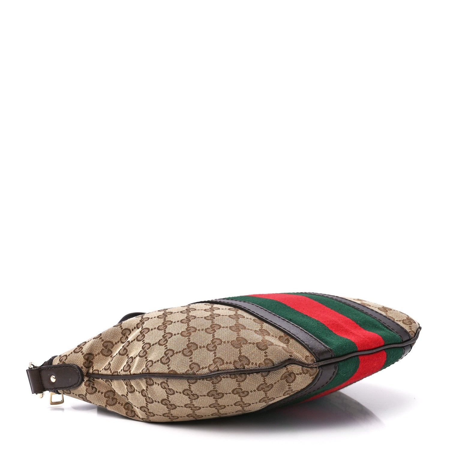 Gucci Monogram Vintage Web Medium Half Moon Hobo Dark Brown 4 of 16