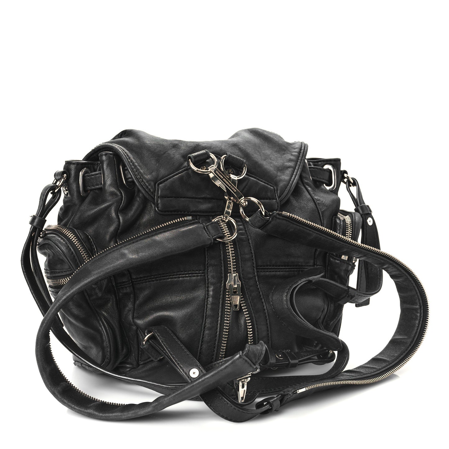 Lambskin Marti Backpack Bag Washed Black Rhodium Hardware