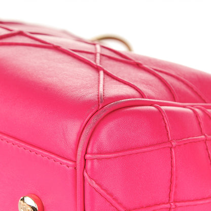 Christian Dior Lambskin Cannage Granville Polochon Fuchsia 9 of 12