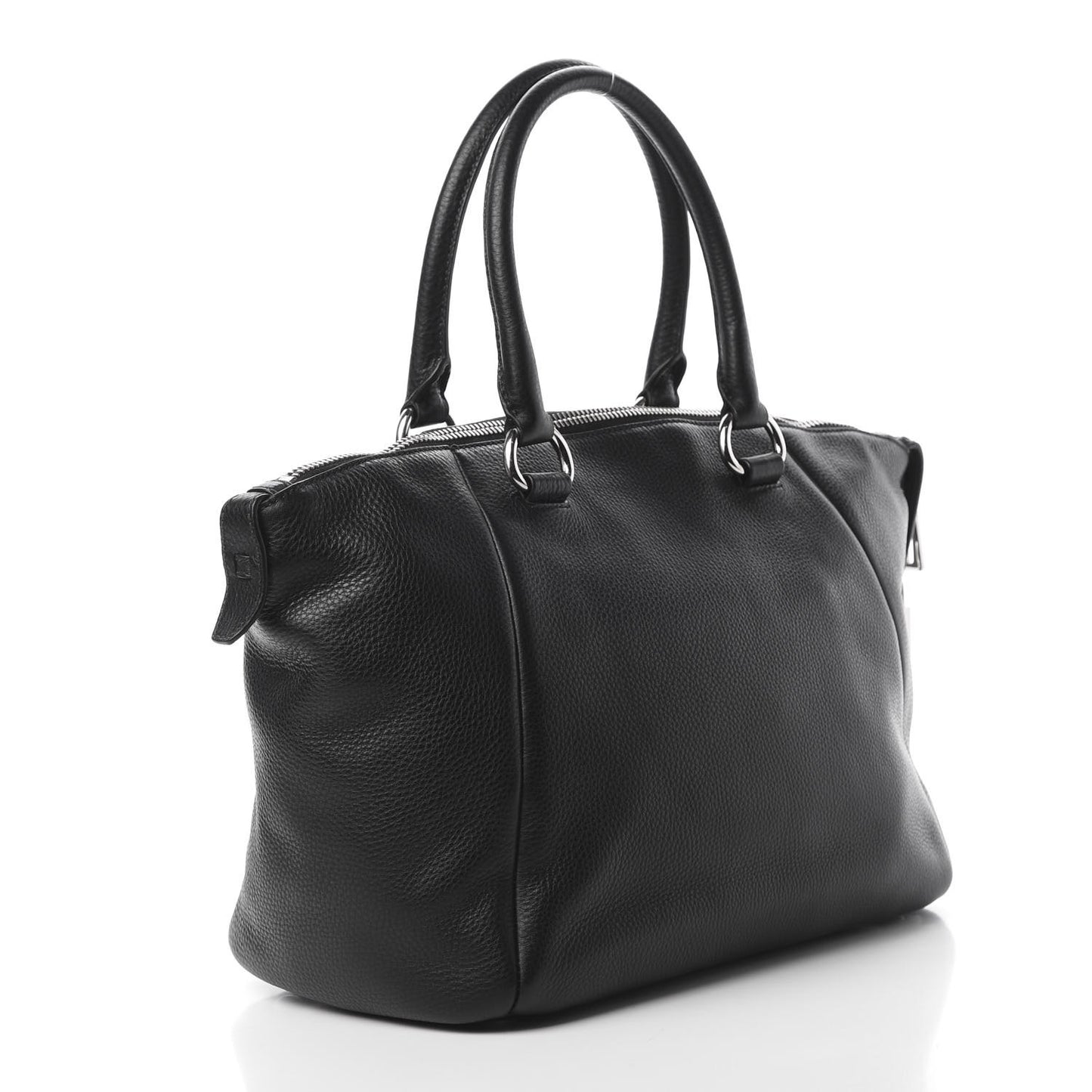 Vitello Daino Double Handle Satchel Black