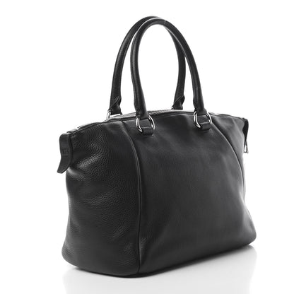 Prada Vitello Daino Double Handle Satchel Black 3 of 11