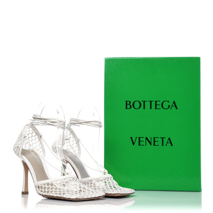 Bottega Veneta Mesh Nappa Stretch Ankle Tie Sandals 38 White 15 of 16