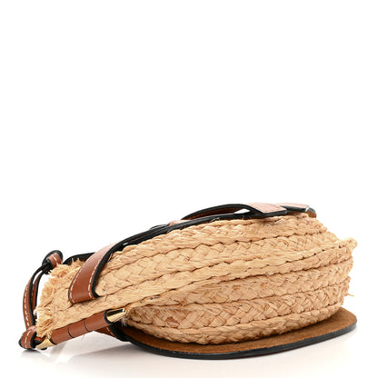 Loewe Calfskin Raffia Mini Gate Crossbody Bag Natural Tan 4 of 13