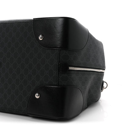 Gucci GG Supreme Monogram Azalea Calfskin Retro Interlocking G Large Duffle Bag Black Grey 8 of 8