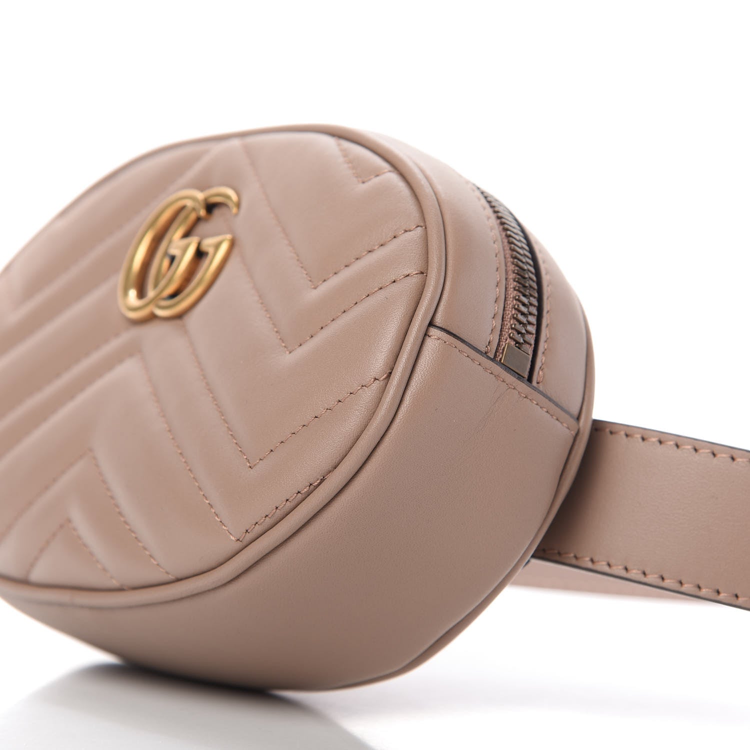 Gucci Calfskin Matelasse GG Marmont Belt Bag 75 30 Porcelain Rose 7 of 11