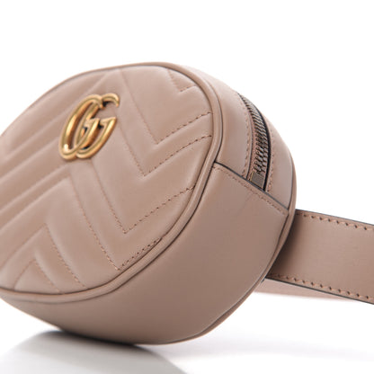 Gucci Calfskin Matelasse GG Marmont Belt Bag 75 30 Porcelain Rose 7 of 11