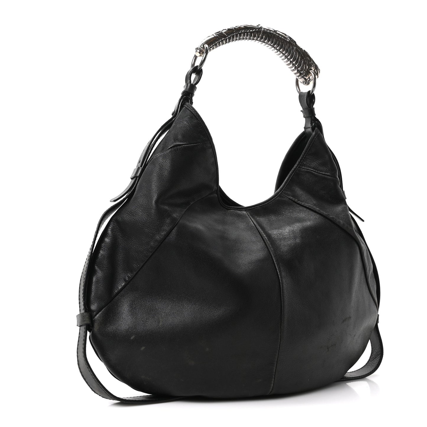 Buffalo Horn Small Mombasa Hobo Black