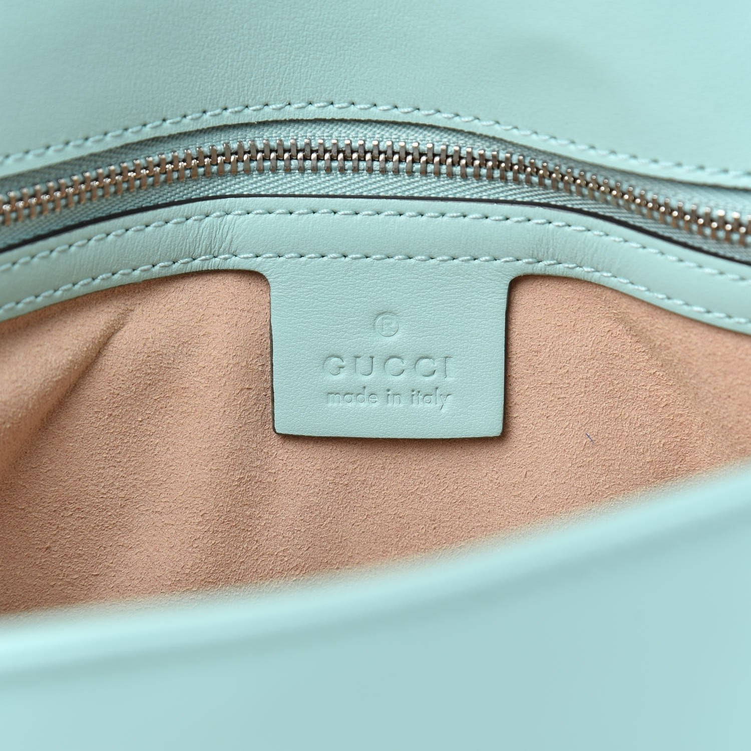 Gucci Calfskin Matelasse Small GG Marmont Shoulder Bag Water Green 7 of 12