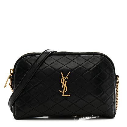 Saint Laurent Lambskin Quilted Gaby Zipped Pouch Black 1 of 10