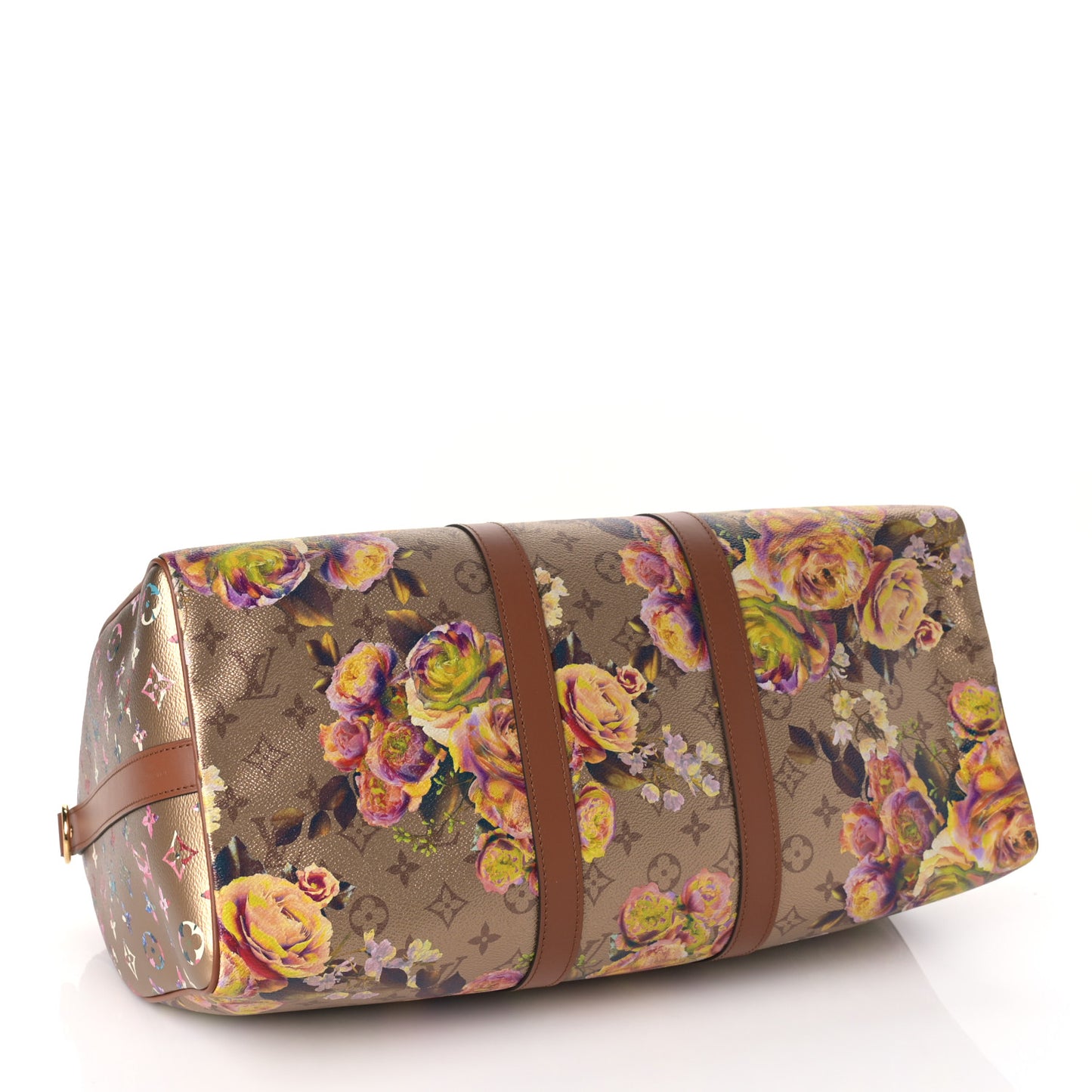 Metallic Monogram LV Garden Keepall Bandouliere 45 Gold